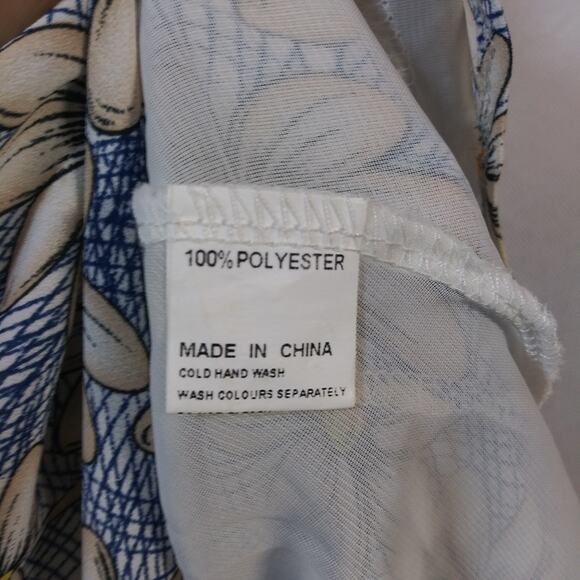 Into Blue Floral Daisy Print Long Sleeve Dress Size 8 - Picture 7 of 7